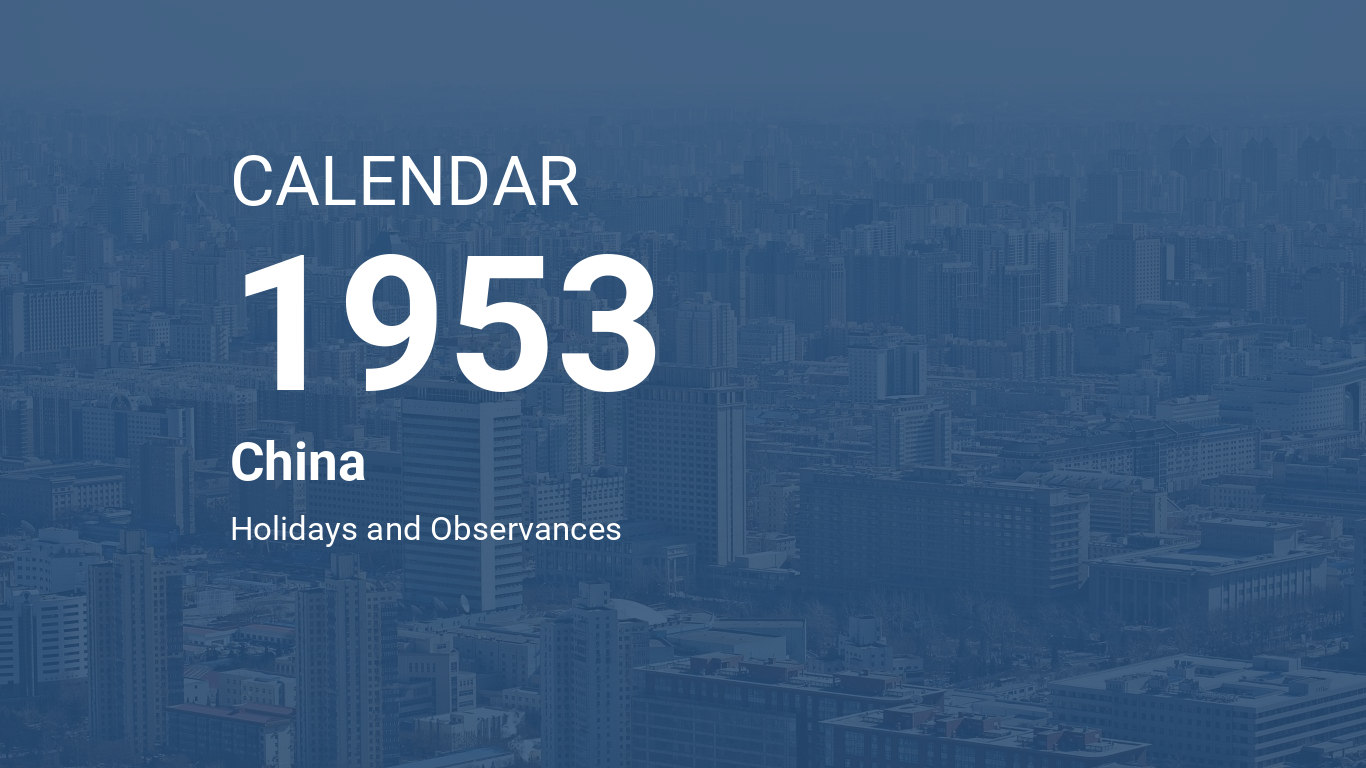 Year 1953 Calendar China
